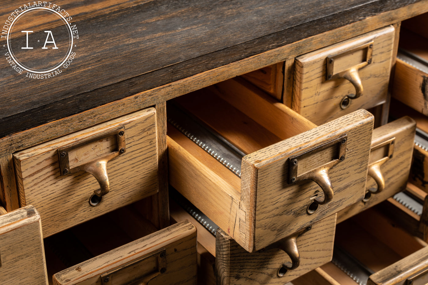 Vintage Card Catalog With Hairpin Legs