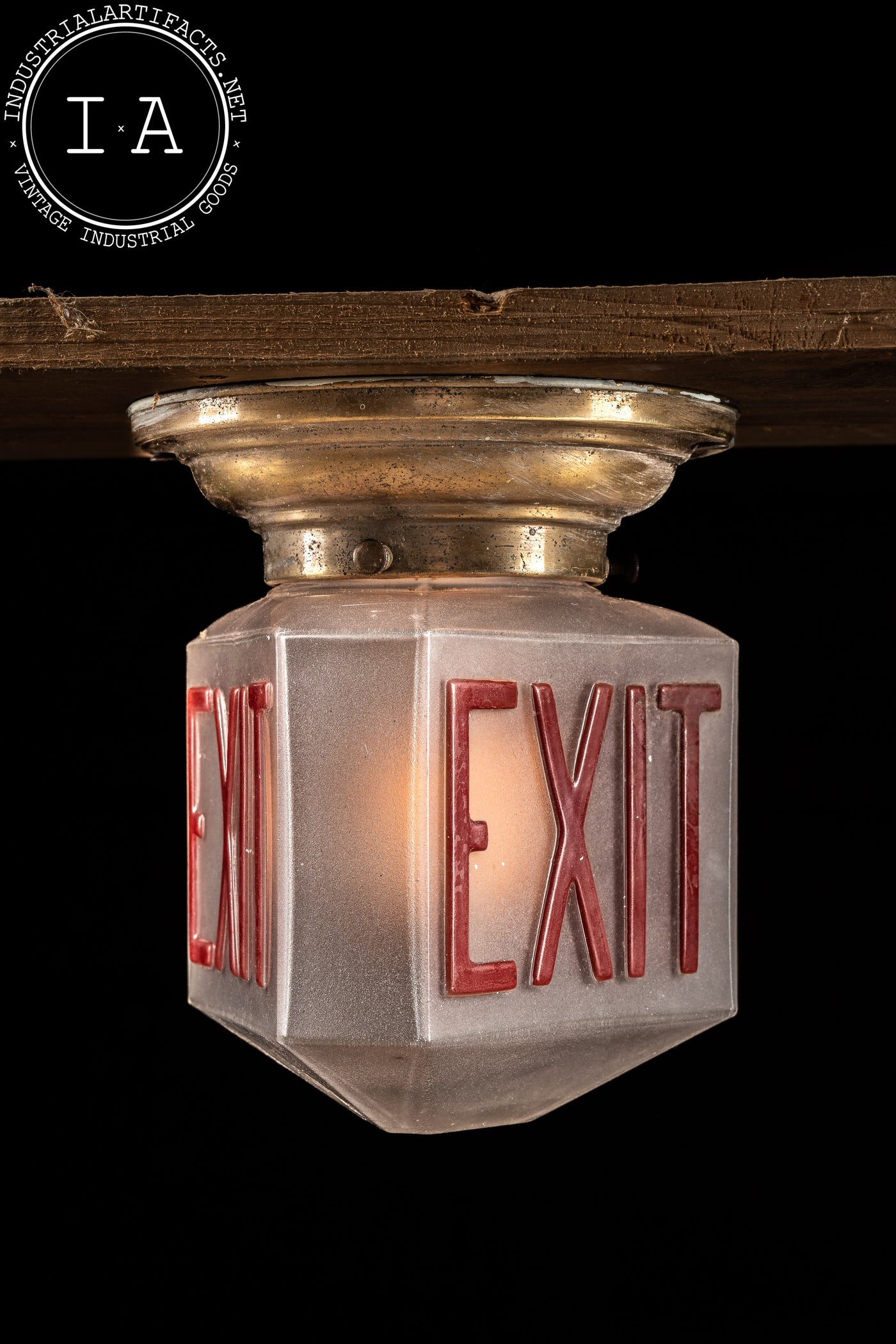 Art Deco Glass Industrial Exit Path Lamp