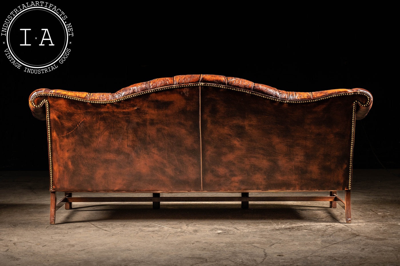 Vintage Burnt Amber Chippendale Sofa by Hickory