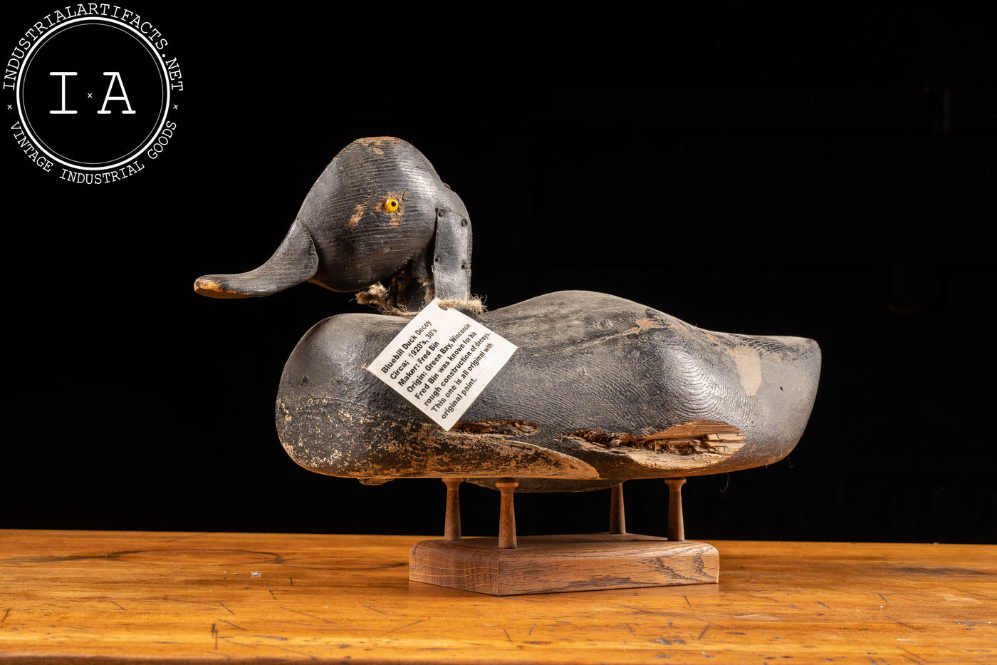 c. 1920 Fred Bin Bluebill Duck Decoy