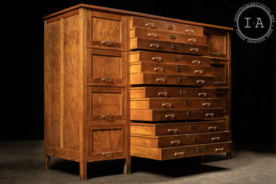 Massive Early 20th Century Flat File Storage Cabinet