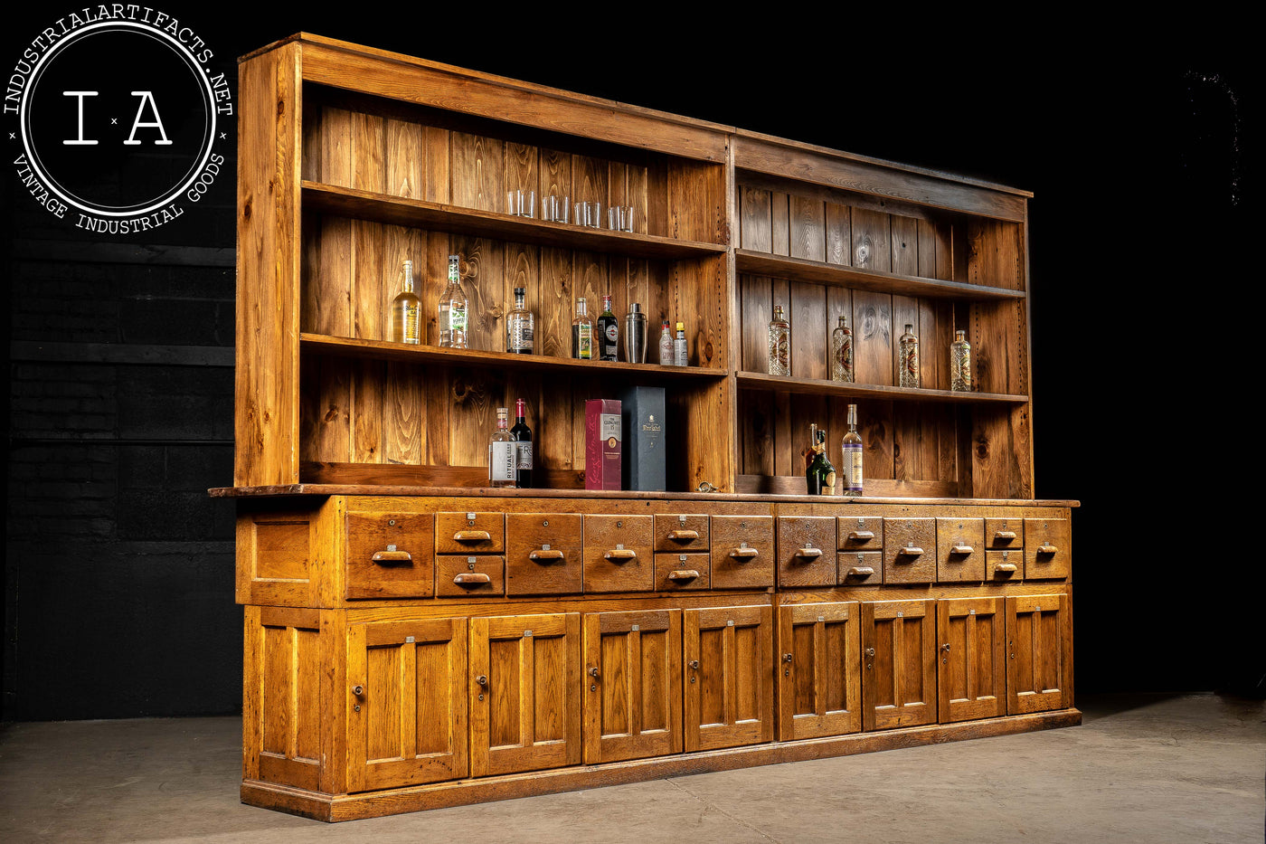 Massive Antique Double Apothecary Cabinet