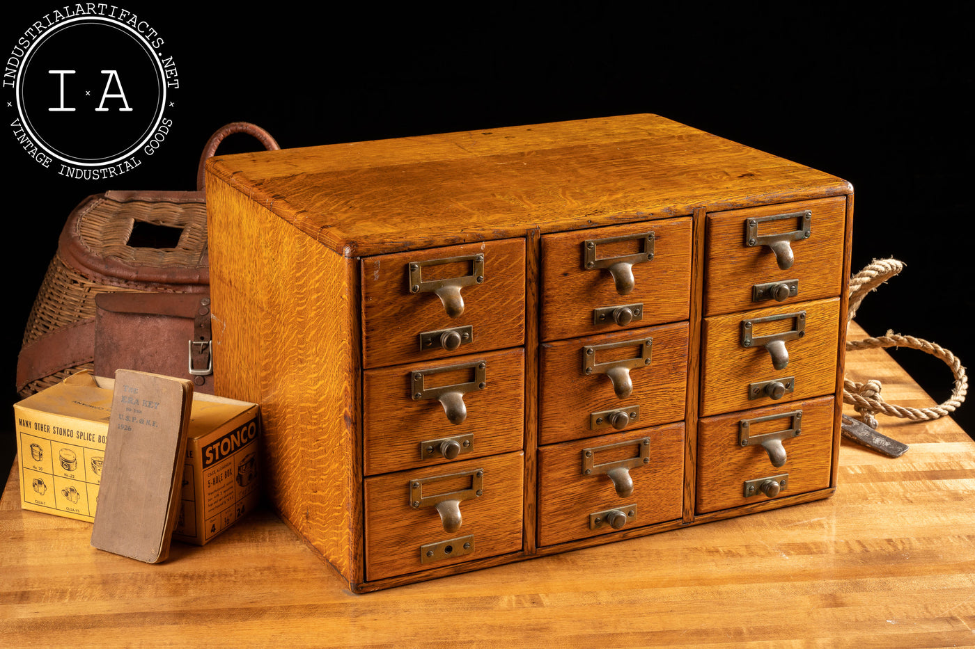 Vintage Library Desktop Card Catalog