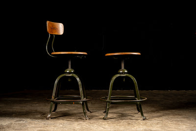 c. 1930 Industrial Steel Radio Machinist Stool