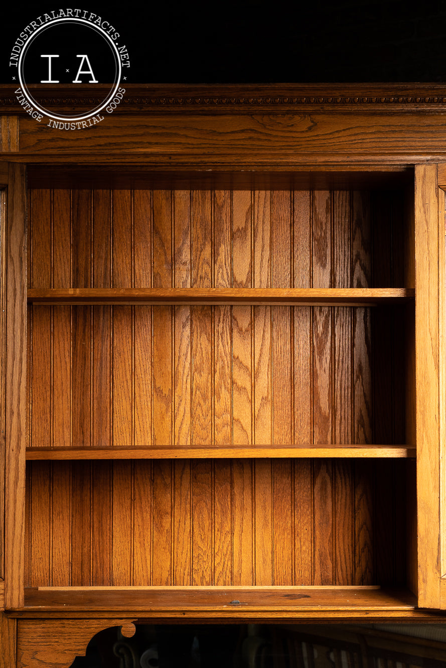 Massive Antique Oak Hutch