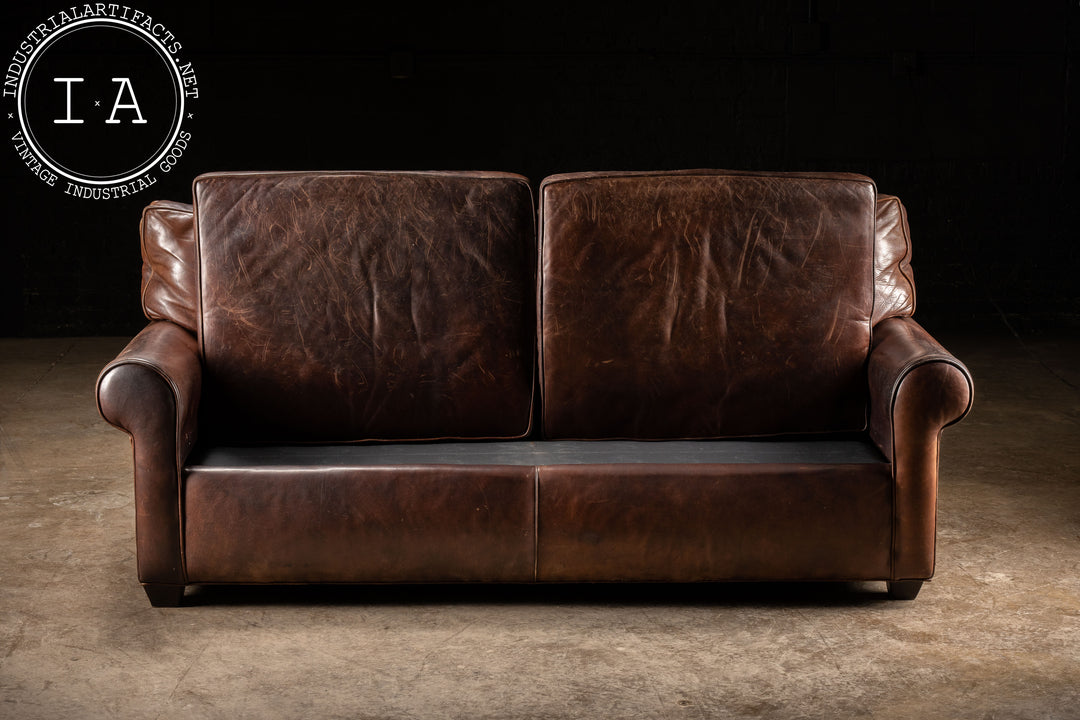 Vintage Full Grain Leather Sofa in Dark Brown – Industrial Artifacts