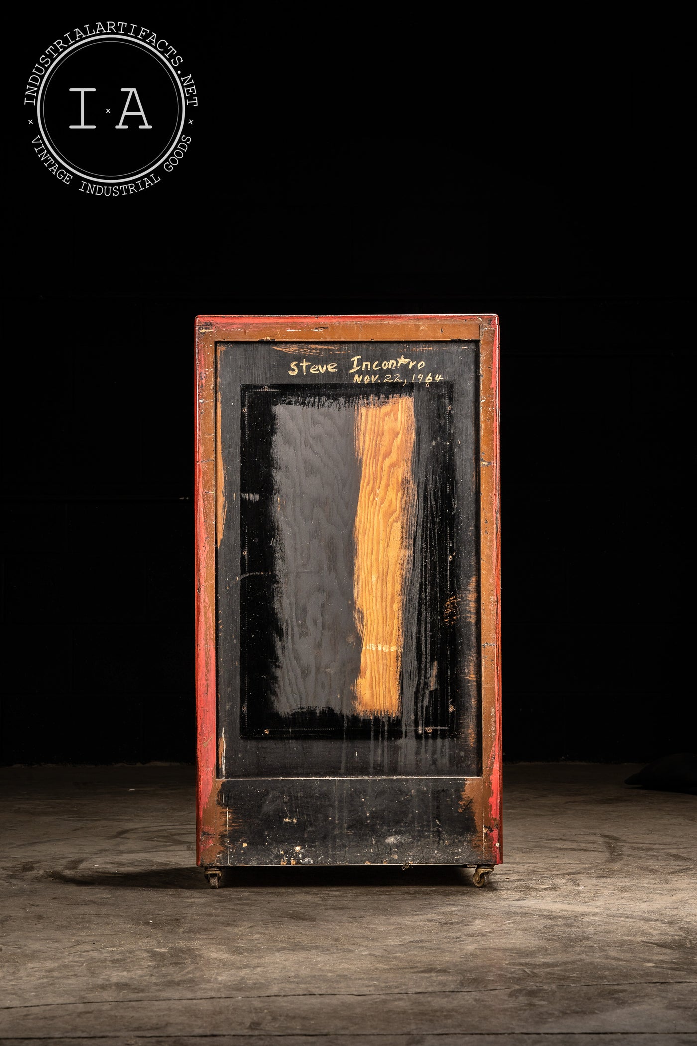 Vintage Chippy Paint Red Cabinet