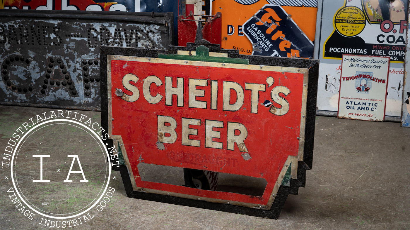 Antique Scheidt's Beer Neon Sign c. 1930