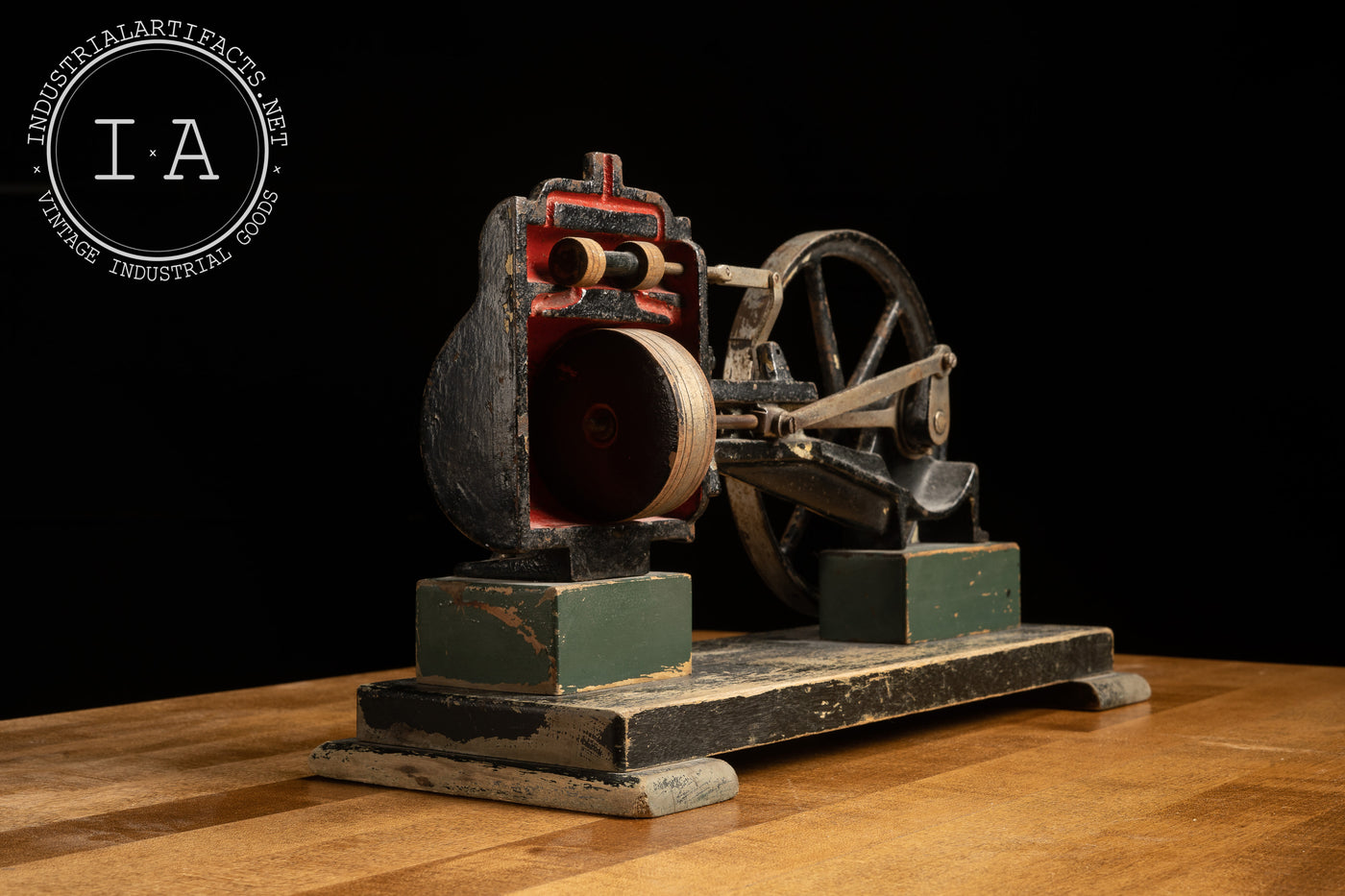 Vintage European Cast Iron Steam Engine Cutaway