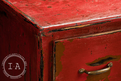 Vintage Chippy Paint Red Cabinet