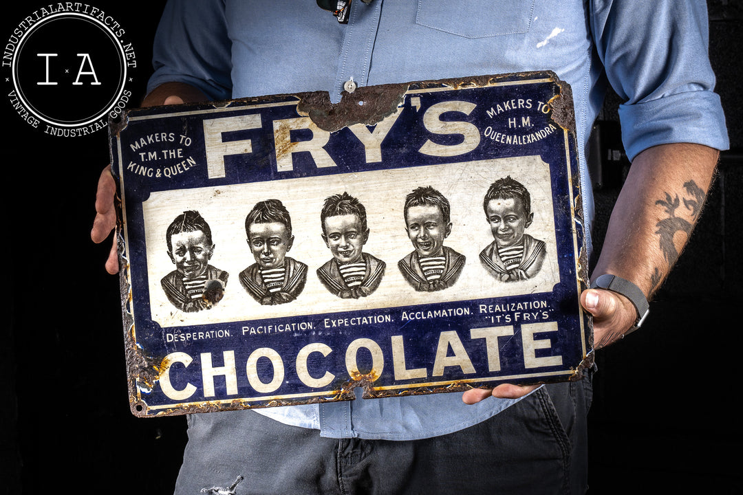 c. 1910 Frys Chocolate Metal Sign – Industrial Artifacts