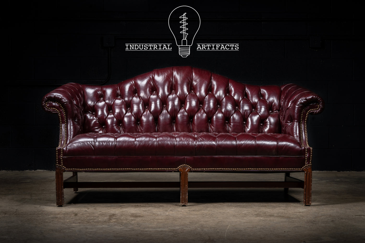 Vintage Highback Burgundy Chesterfield Sofa