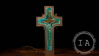 Vintage Neon Blue Crucifix
