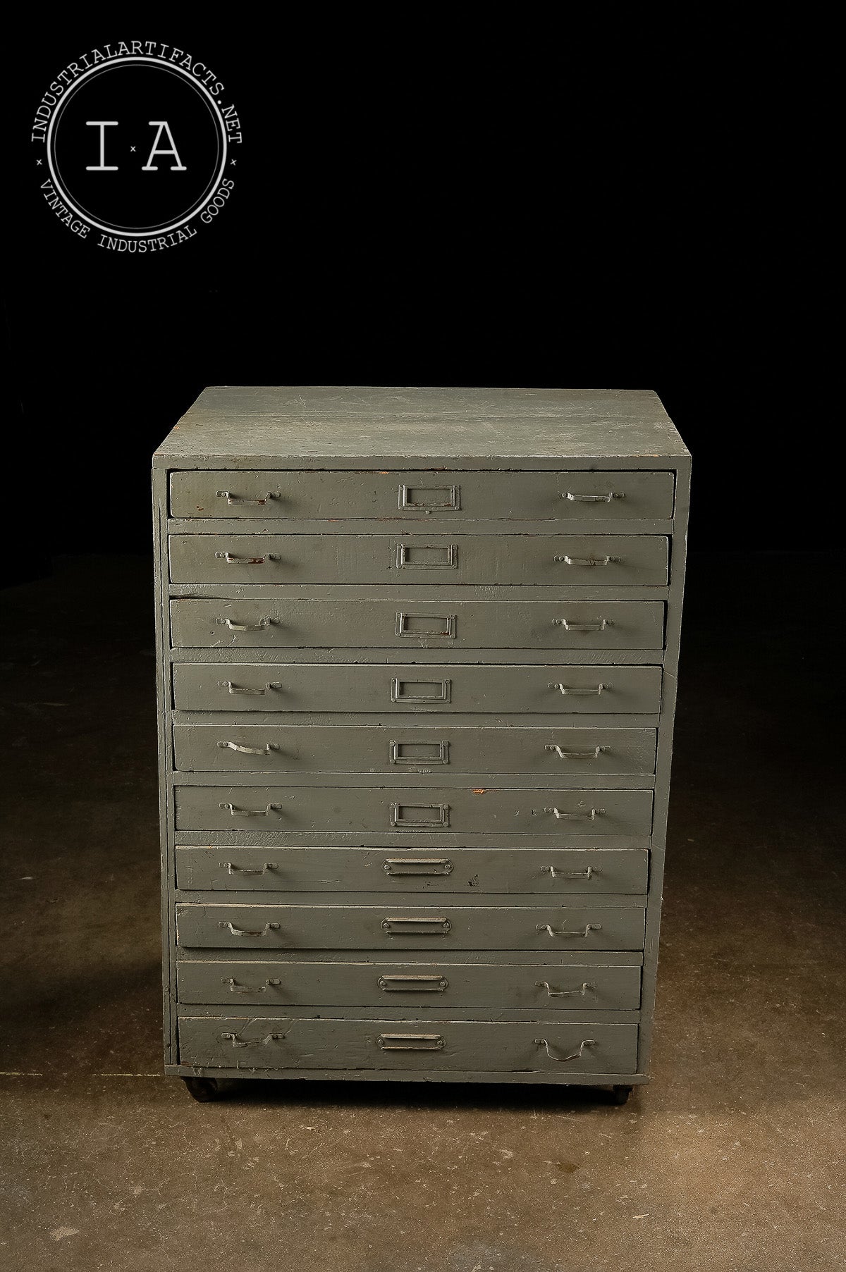 Vintage Industrial Machinist Cabinet In Gray