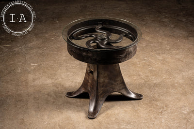 Vintage Cast Iron Coffee Table With Pulley Top