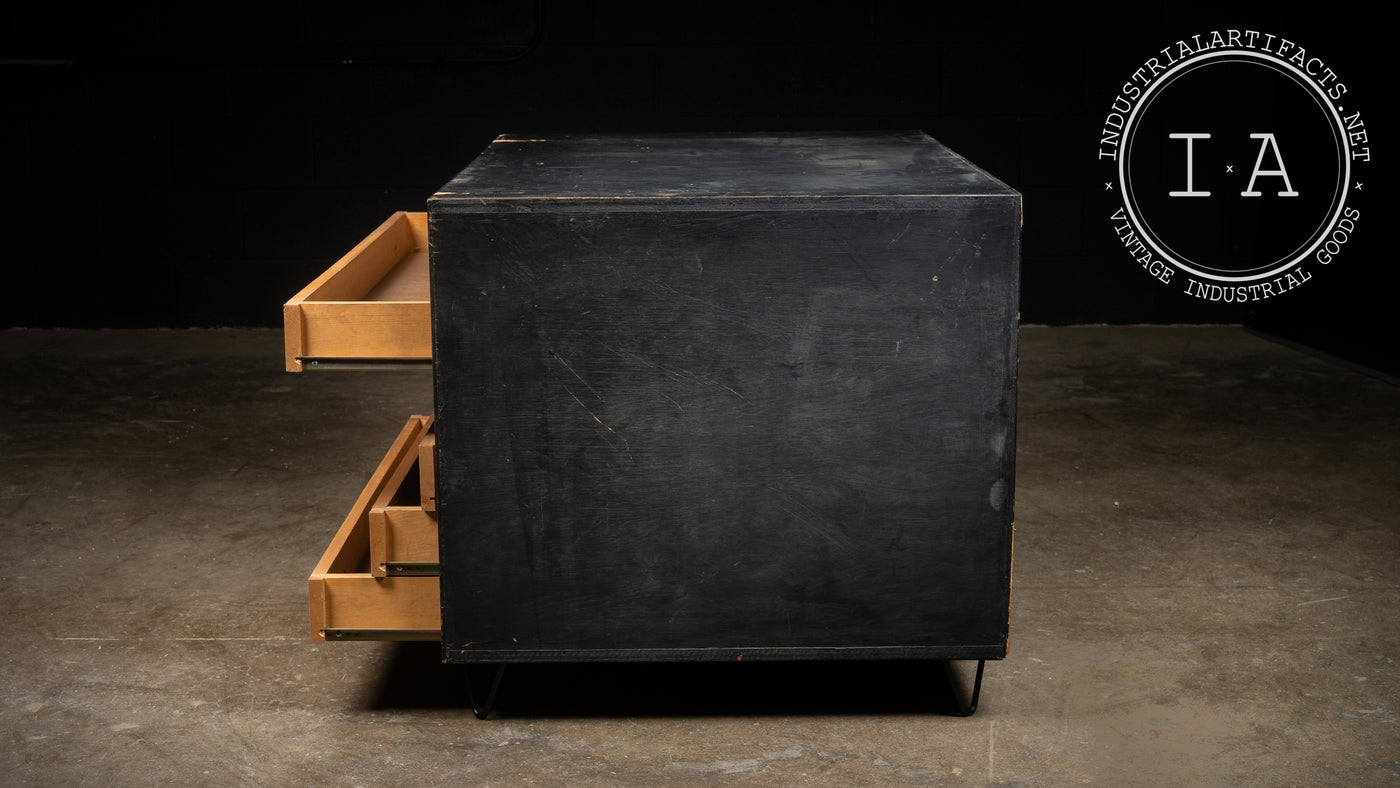 Vintage Industrial Flat File Cabinet with Hairpin Legs