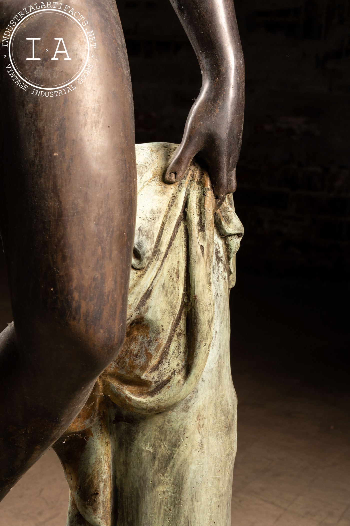 Vintage Oxidized Bronze Statue