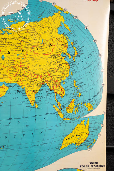 Vintage Cram Schoolroom Pulldown Map