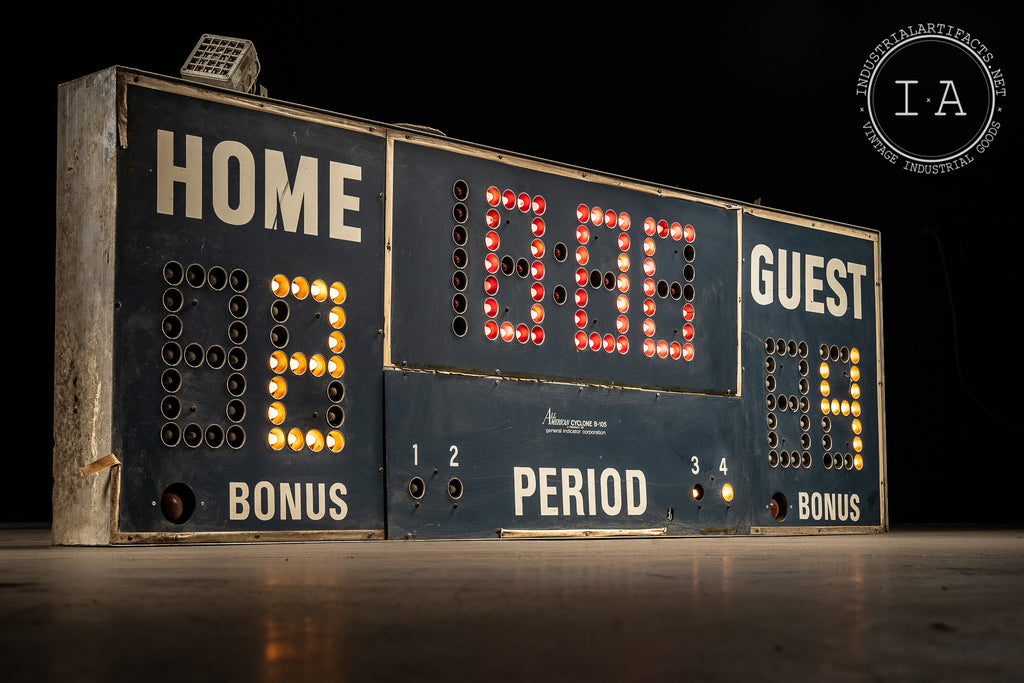Vintage Lighted Basketball Court Scoreboard – Industrial Artifacts