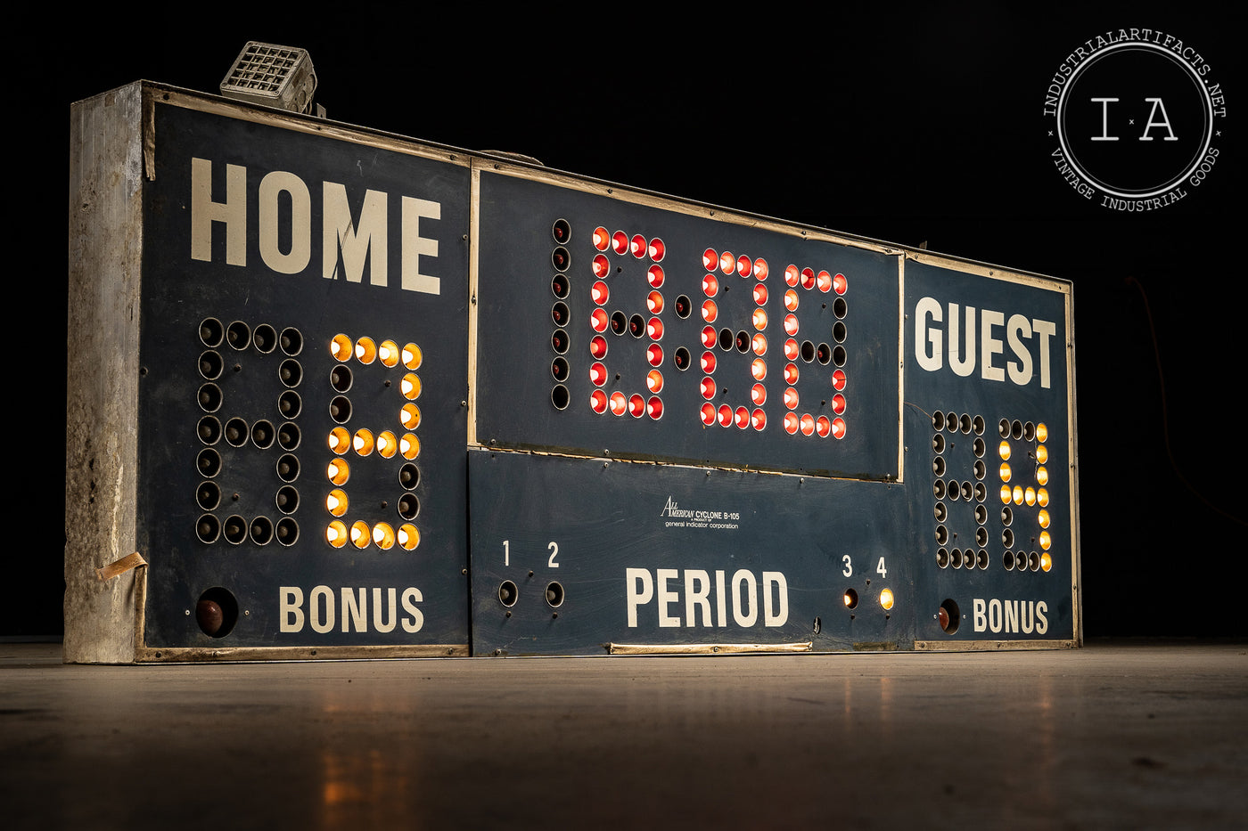 Vintage Lighted Basketball Court Scoreboard