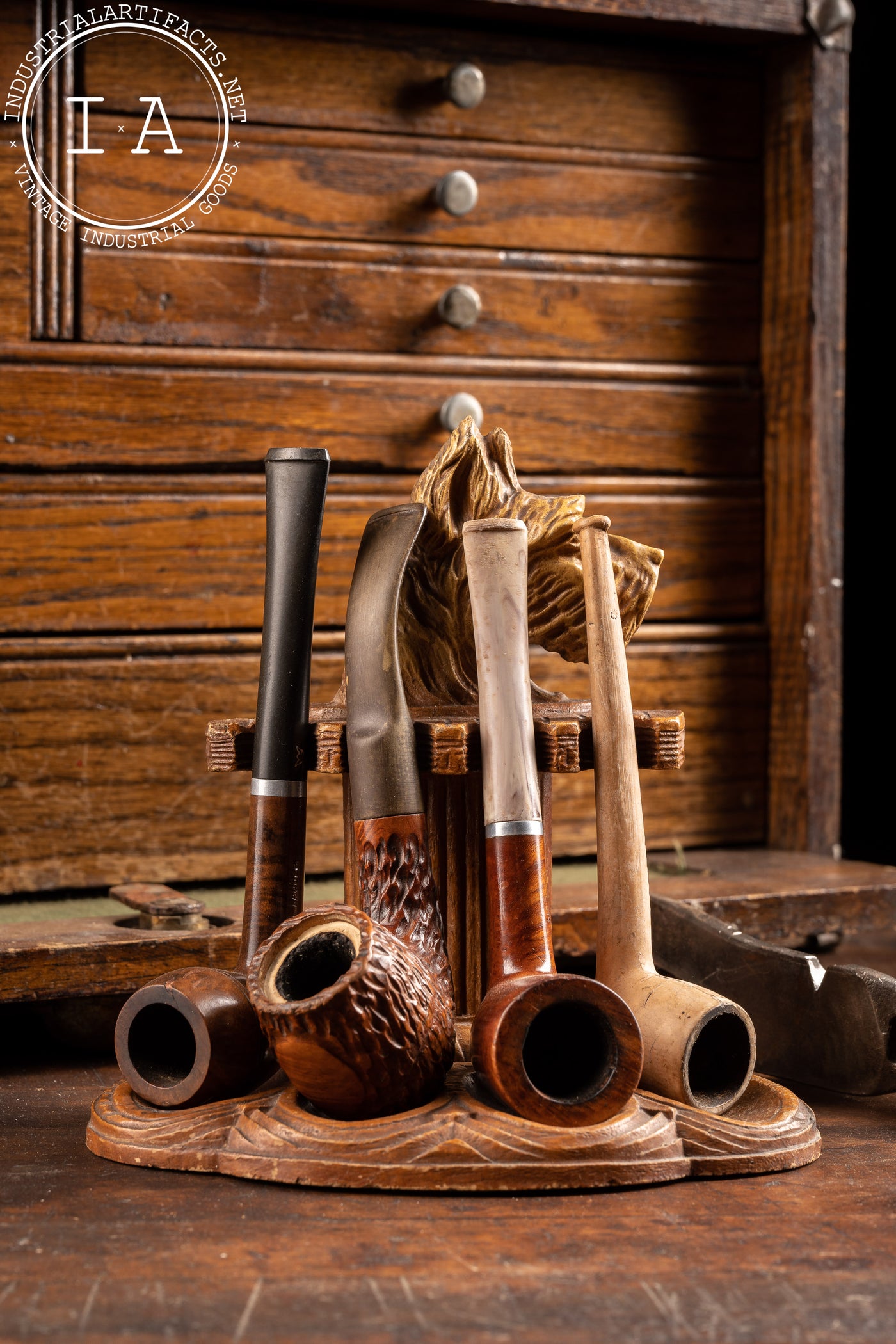 Early German Schnauzer Tobacco Pipe Holder