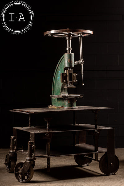 Vintage Blacksmithing Fly Press in Green