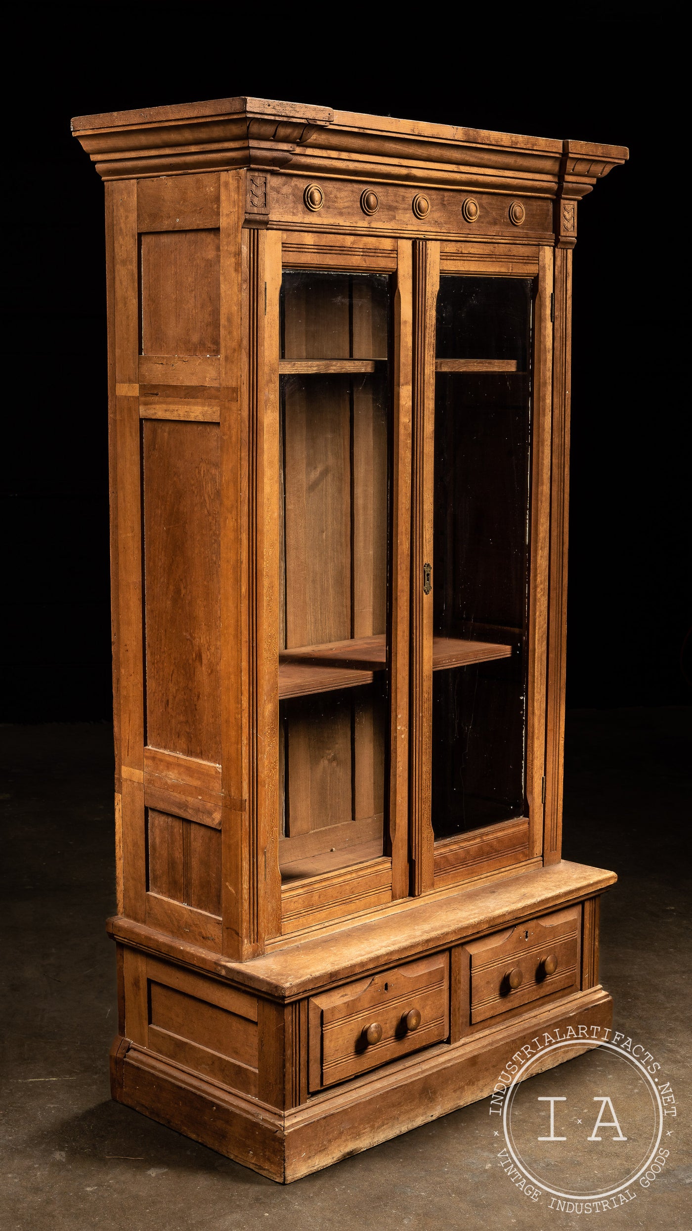 Vintage Wooden Display Cabinet