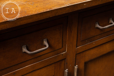 Massive Antique Wooden Hutch with Glass Doors