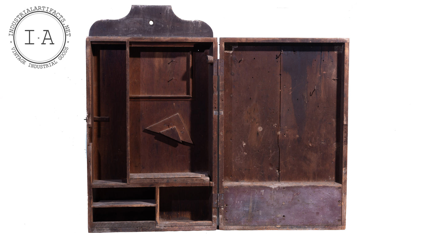 Primitive Early 1800s Dovetailed Woodworkers Cabinet