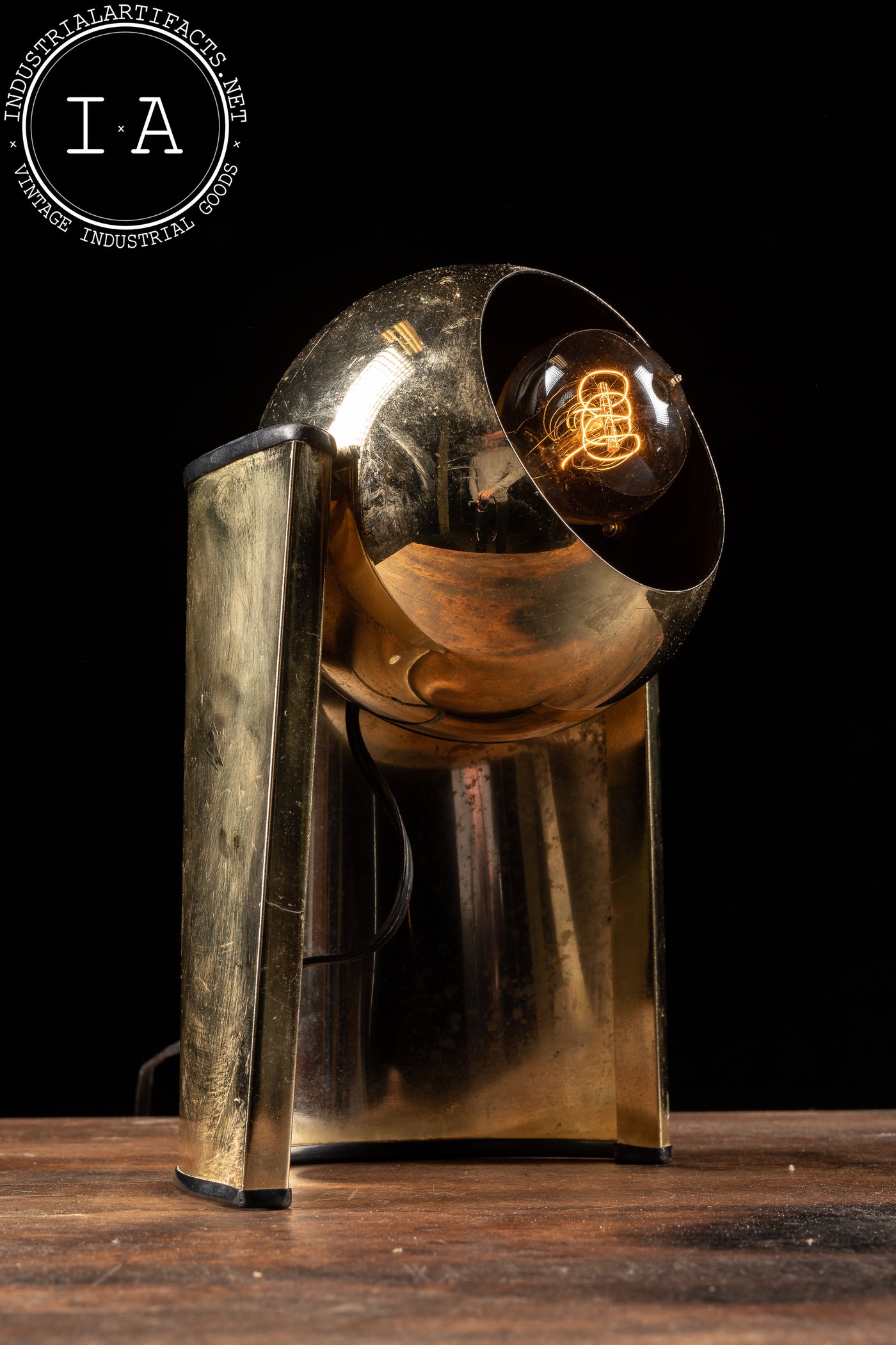 Mid Century Modern Brass Eyeball Lamp by Kenroy