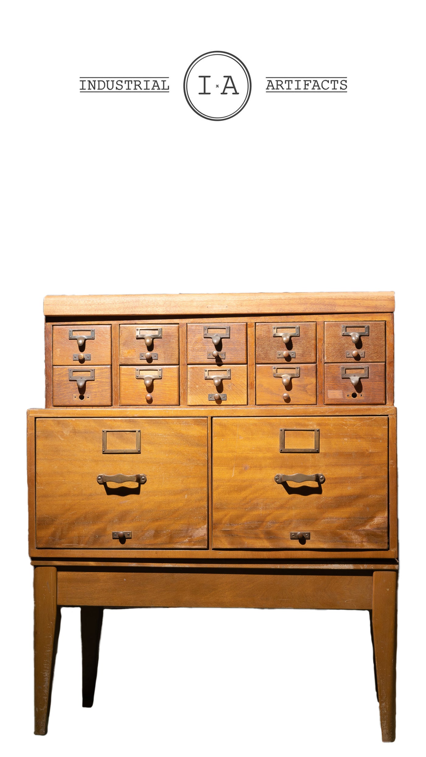 Mid Century Standing Card Catalogue And File Cabinet