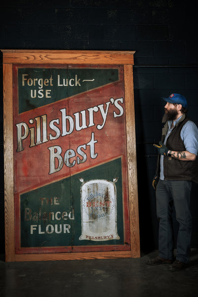 c. 1920 Large Framed Pillsbury's Best Flour Sign