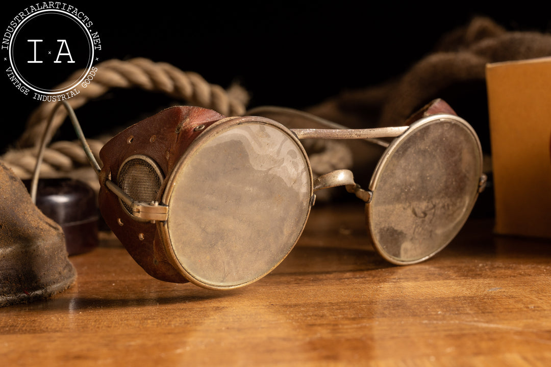1800s Leather Aviation Goggles – Industrial Artifacts