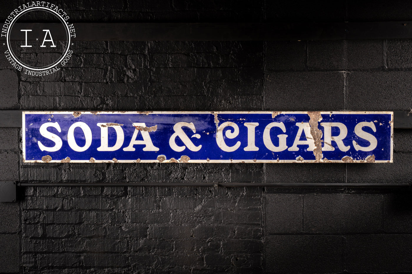 Antique Soda And Cigars Single Sided Porcelain Sign