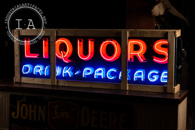 Antique Porcelain Neon Liquor Sign