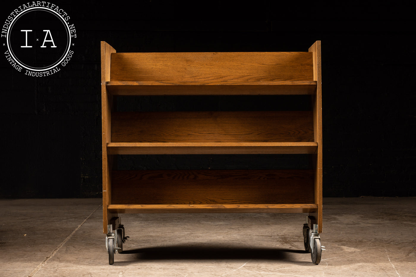 Vintage Wooden Library Cart