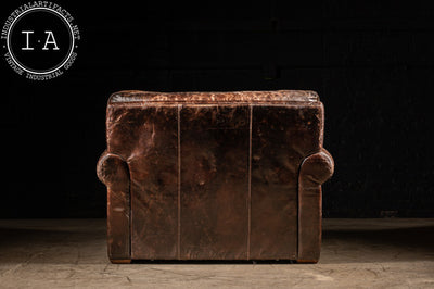 Massive Full Grain Leather Chair in Brown