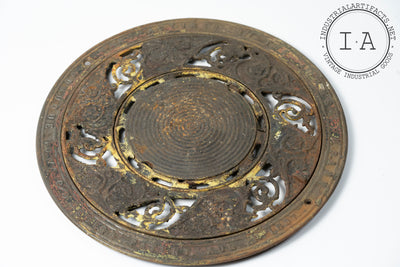 Antique Late 1800s Cast Iron Circular Air Register Plate