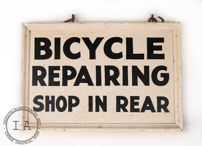 Wooden Hanging Bicycle Repair Sign (Flange Included)