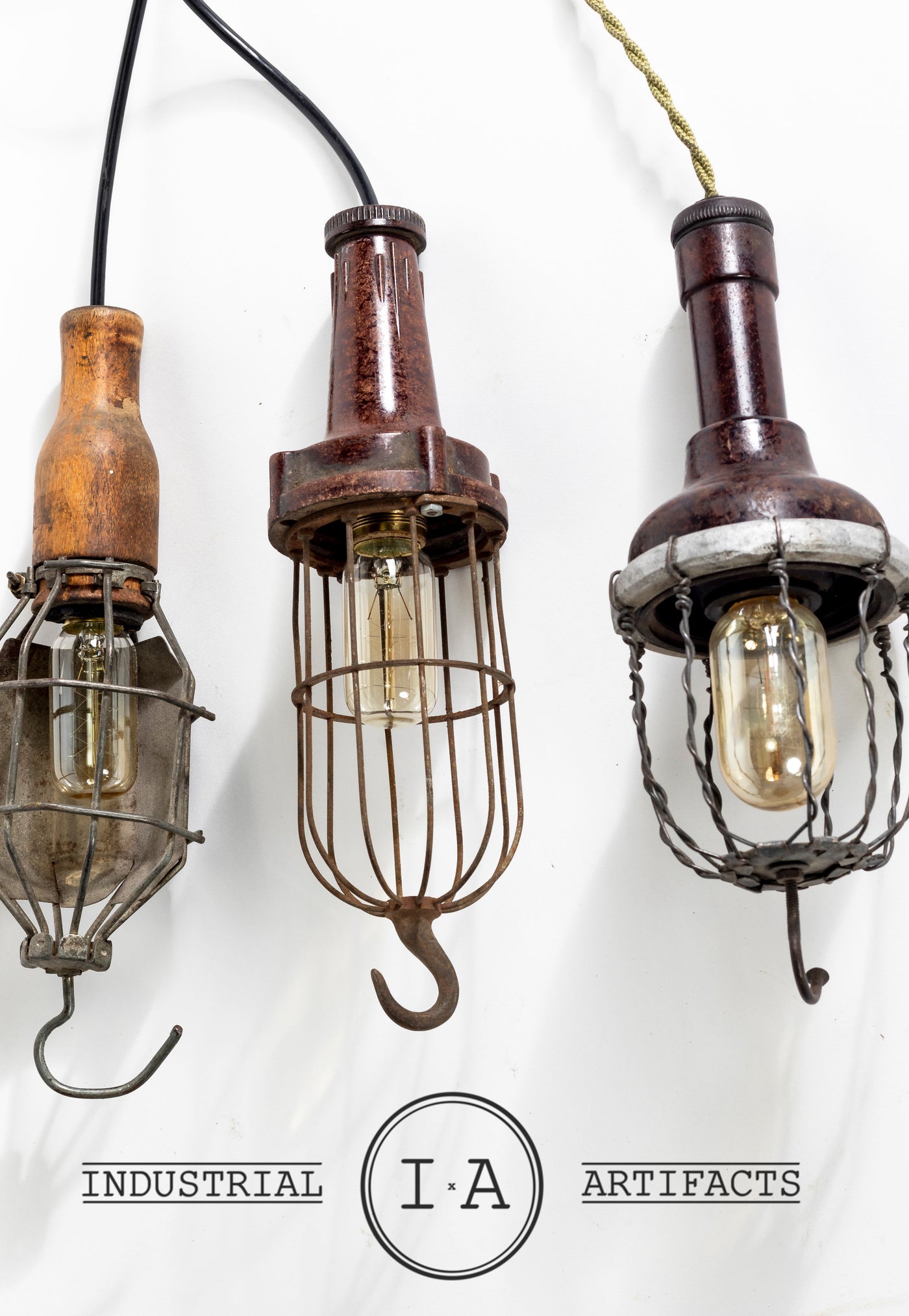 Antique Industrial Chic Hanging Work Lamp