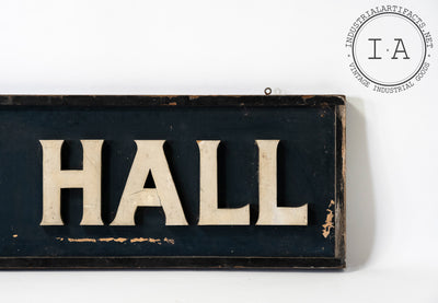 Vintage Double Sided City Hall Wooden Sign