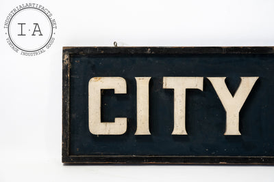 Vintage Double Sided City Hall Wooden Sign