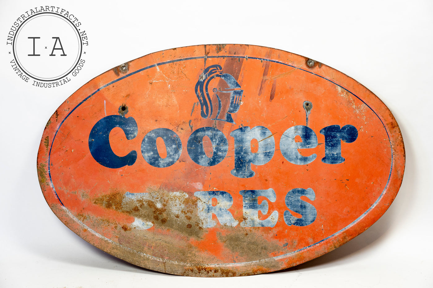 Antique Double Sided Cooper Tires Tin Sign