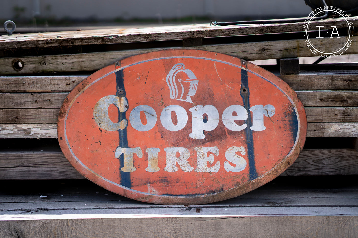 Antique Double Sided Cooper Tires Tin Sign