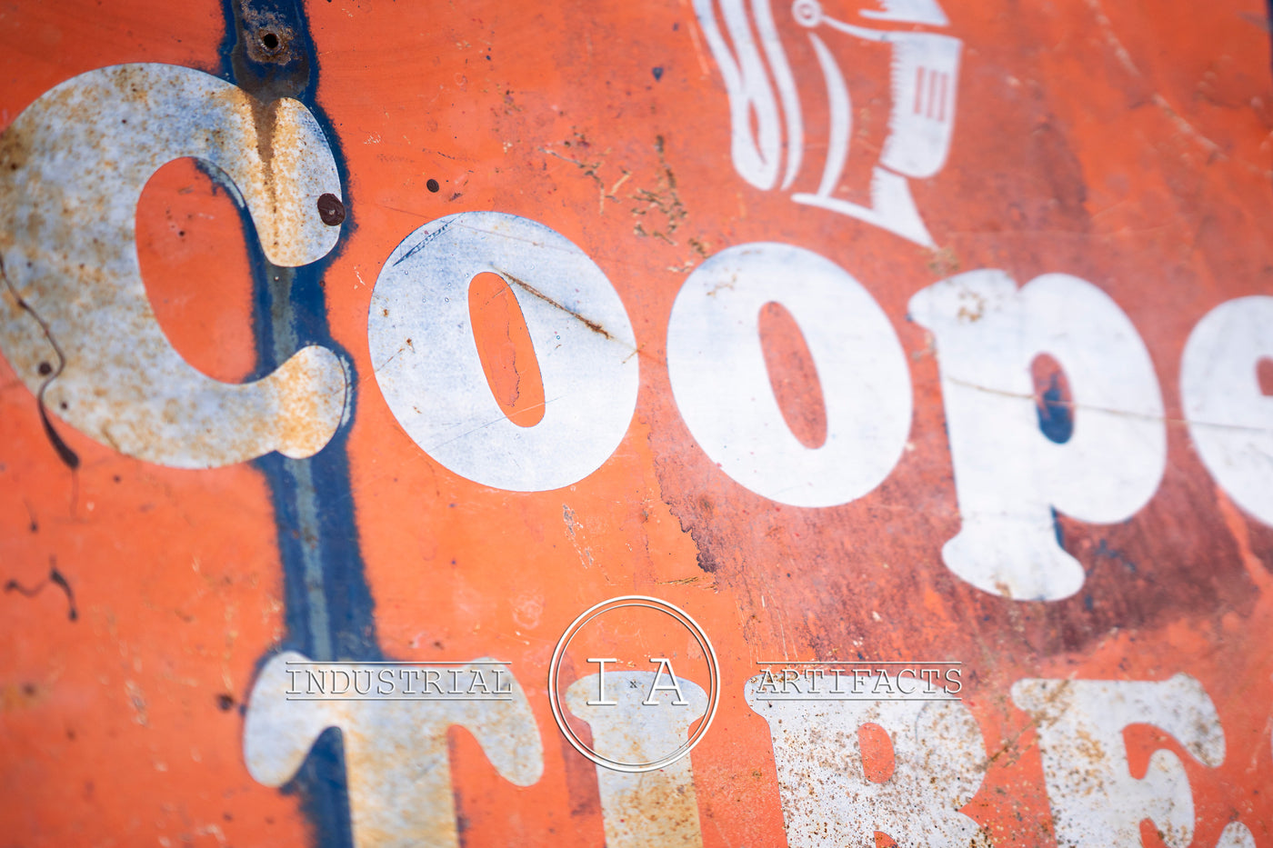 Antique Double Sided Cooper Tires Tin Sign