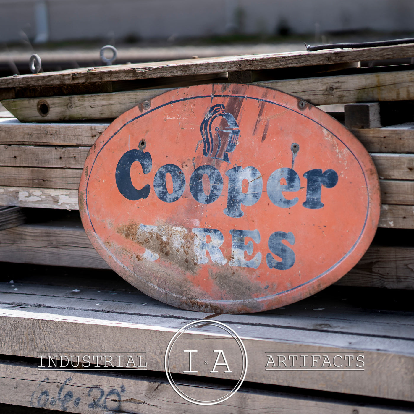 Antique Double Sided Cooper Tires Tin Sign