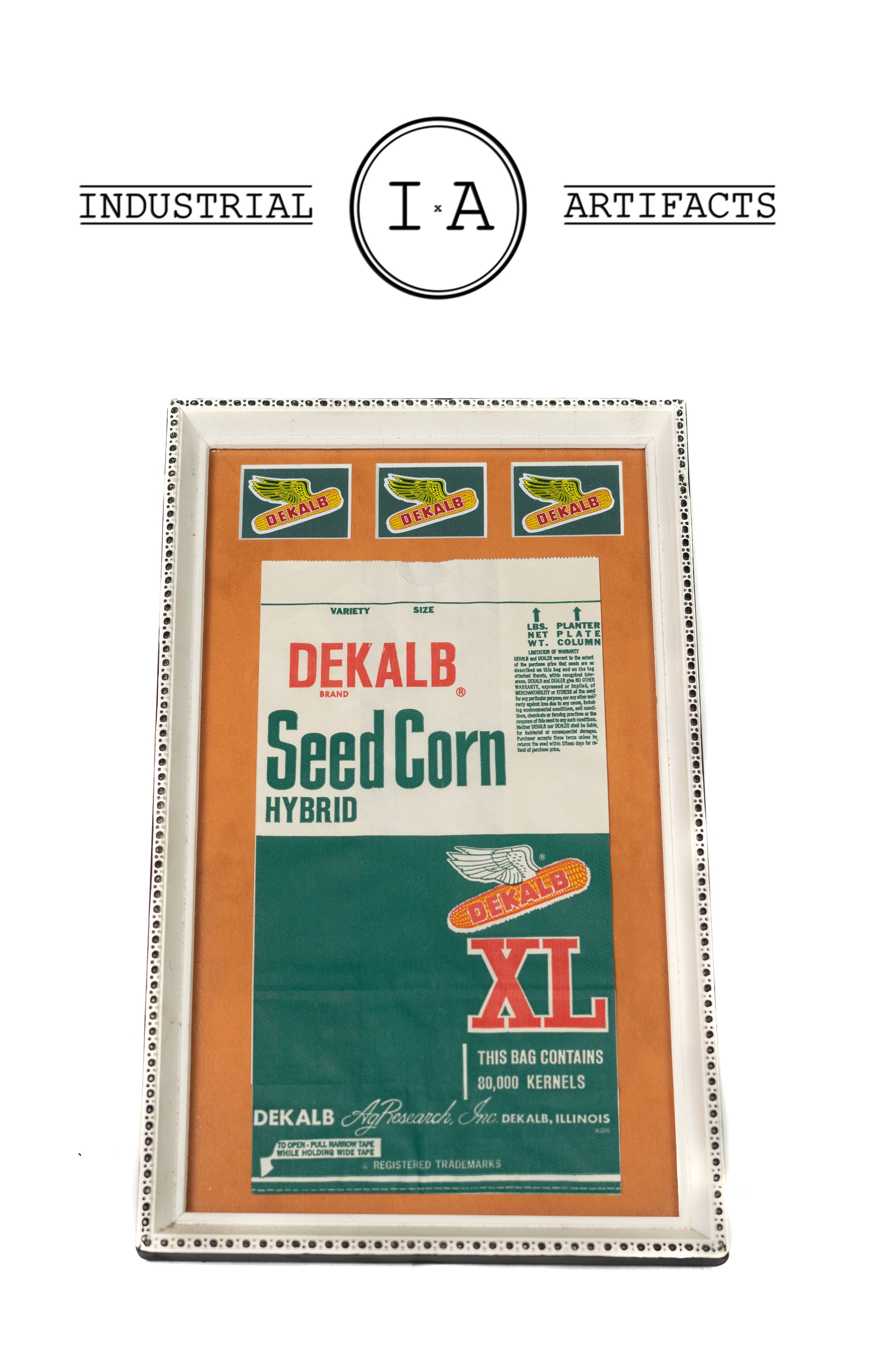 Mid Century Agricultural DeKalb Seed Corn Framed Bag – Industrial Artifacts