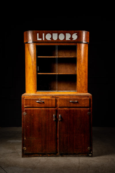 c. 1920s Lighted Liquor Cabinet