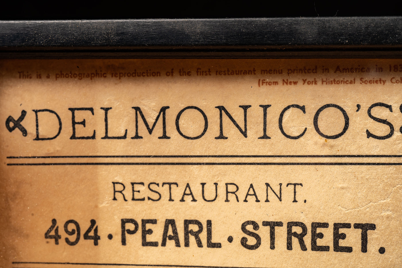 c. 1958 Delmonico's Reproduction Menu