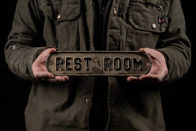 Vintage Tin Rest Room Sign